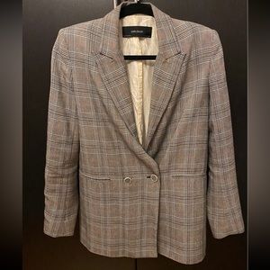 ZARA Grey Plaid Ladies Blazer Size XS